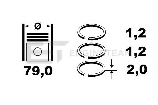 Комплект поршневых колец ET ENGINETEAM R1003700