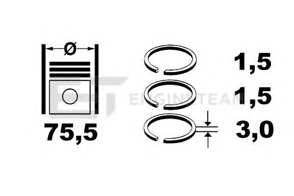 Комплект поршневых колец ET ENGINETEAM R1004800