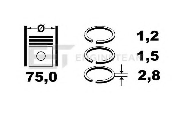 Комплект поршневых колец ET ENGINETEAM R4000100