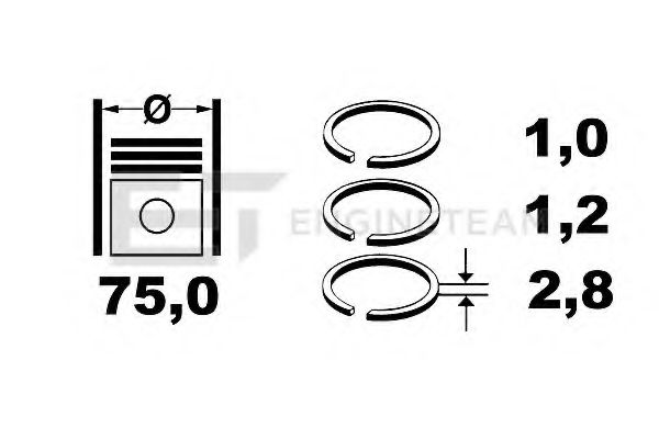 Комплект поршневых колец ET ENGINETEAM R4000200