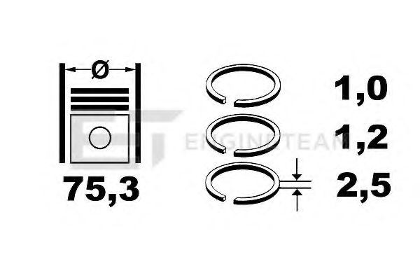 Комплект поршневых колец ET ENGINETEAM R4000400