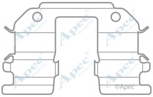 Комплектующие, тормозные колодки APEC braking KIT1019