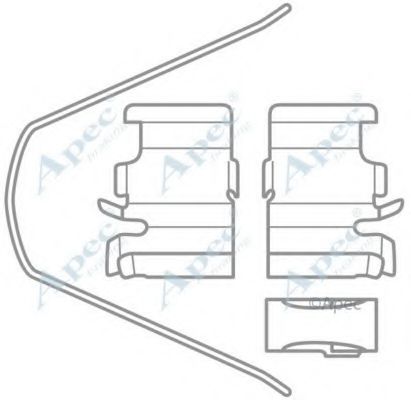 Комплектующие, тормозные колодки APEC braking KIT1027