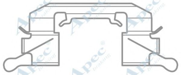 Комплектующие, тормозные колодки APEC braking KIT1036