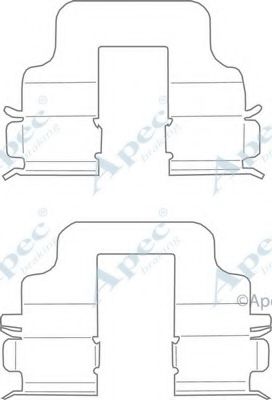 Комплектующие, тормозные колодки APEC braking KIT1117