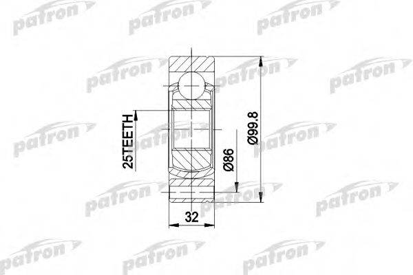 Шарнирный комплект, приводной вал PATRON PCV3002