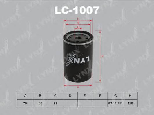 Масляный фильтр LYNXauto LC-1007