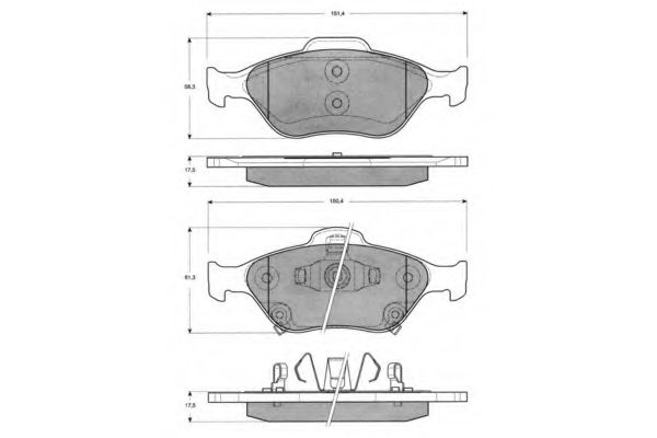 Комплект тормозных колодок, дисковый тормоз PROCODIS FRANCE PF1500
