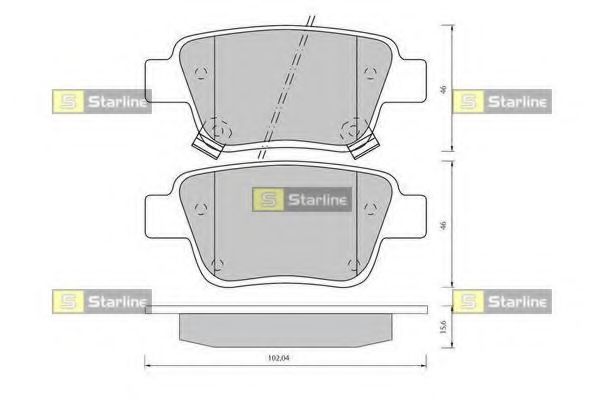 Комплект тормозных колодок, дисковый тормоз STARLINE BD S834P
