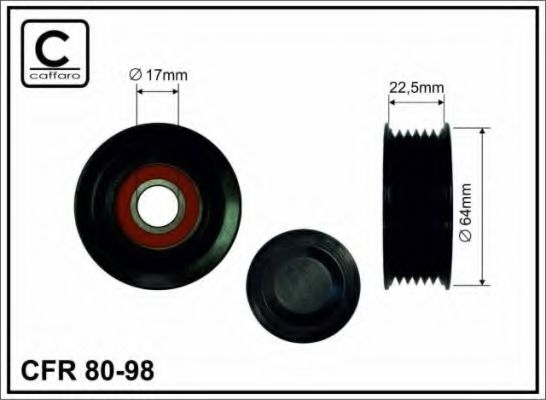 Натяжной ролик, поликлиновой  ремень CAFFARO 80-98