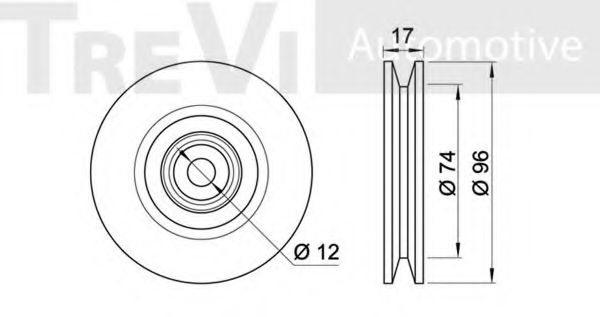 Паразитный / ведущий ролик, поликлиновой ремень TREVI AUTOMOTIVE TA1916