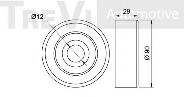 Паразитный / ведущий ролик, поликлиновой ремень TREVI AUTOMOTIVE A1100