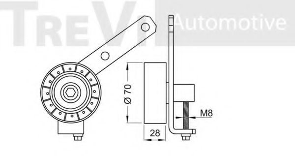 Натяжной ролик, поликлиновой  ремень TREVI AUTOMOTIVE TA1727