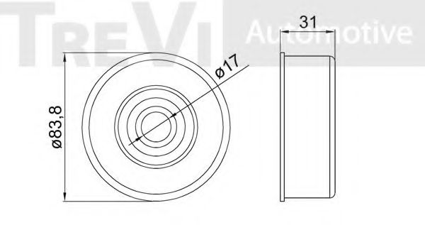 Паразитный / ведущий ролик, поликлиновой ремень TREVI AUTOMOTIVE TA2082