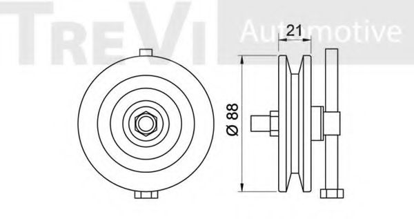 Натяжной ролик, поликлиновой  ремень TREVI AUTOMOTIVE T1998