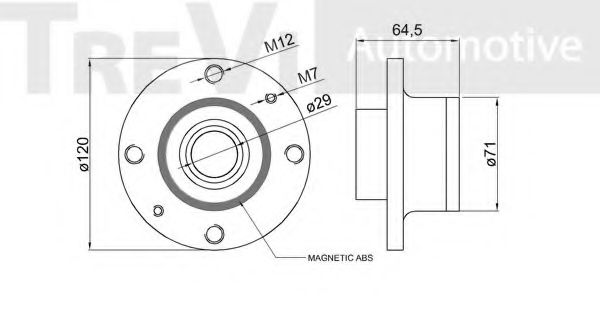 Комплект подшипника ступицы колеса TREVI AUTOMOTIVE R15352