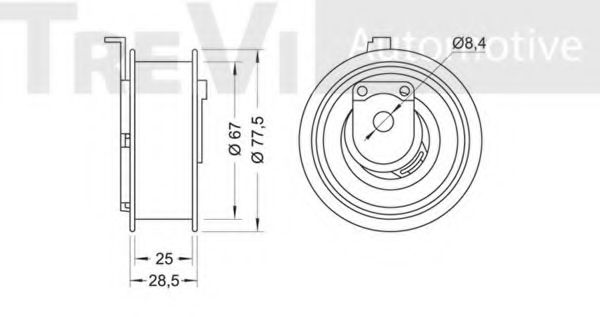 Натяжной ролик, ремень ГРМ BERTOLOTTI 70130