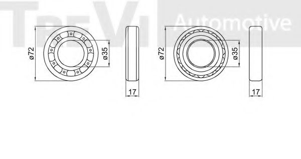Комплект подшипника ступицы колеса TREVI AUTOMOTIVE 50212