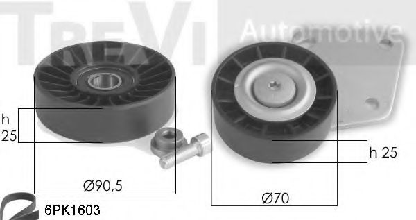 Комплект роликов, поликлиновой ремень TREVI AUTOMOTIVE KA1016F