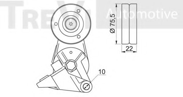 Натяжная планка, поликлиновой ремень TREVI AUTOMOTIVE A1890