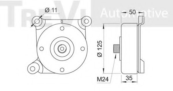 Натяжной ролик, поликлиновой  ремень TREVI AUTOMOTIVE TA1571