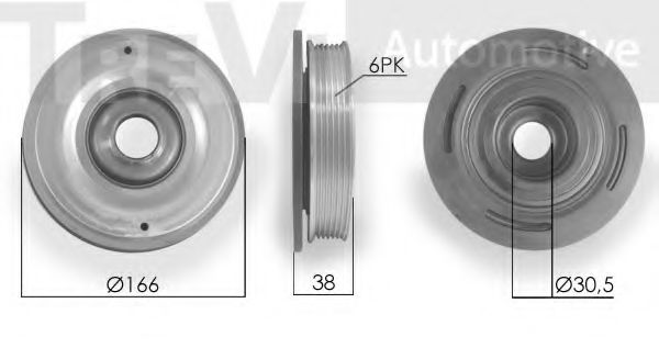 Ременный шкив, коленчатый вал TREVI AUTOMOTIVE PC1009