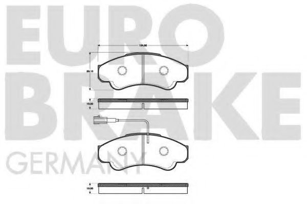 Комплект тормозных колодок, дисковый тормоз EUROBRAKE 5502221948