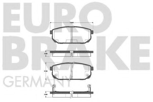 Комплект тормозных колодок, дисковый тормоз EUROBRAKE 5502223509