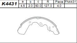 Комплект тормозных колодок ASIMCO K4431