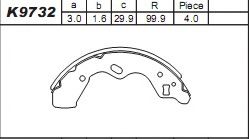 Комплект тормозных колодок ASIMCO K9732