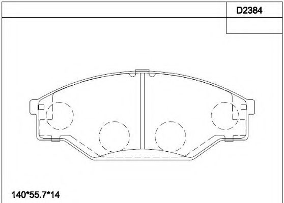 Комплект тормозных колодок, дисковый тормоз ASIMCO KD2384