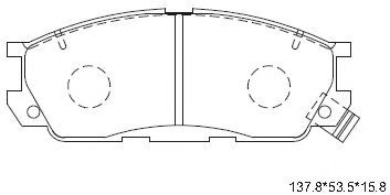 Комплект тормозных колодок, дисковый тормоз ASIMCO KD3702