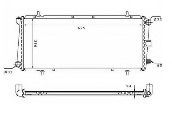 Радиатор, охлаждение двигателя GERI 32025