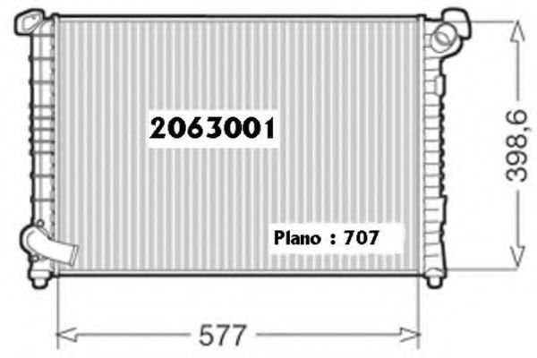 Радиатор, охлаждение двигателя ORDONEZ 2063001