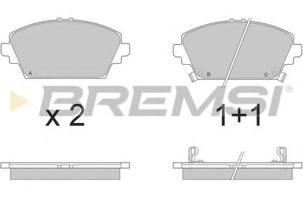 Комплект тормозных колодок, дисковый тормоз BREMSI BP2870