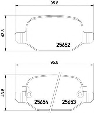 Комплект тормозных колодок, дисковый тормоз BREMBO P 23 150