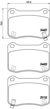 Комплект тормозных колодок, дисковый тормоз BREMBO P 83 134