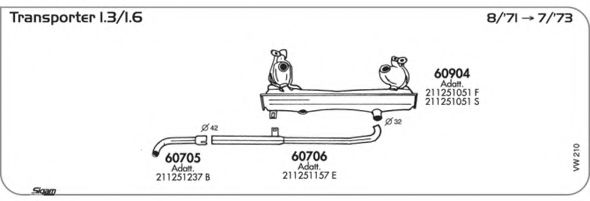 Система выпуска ОГ AKS DASIS SGVW210