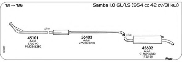 Система выпуска ОГ AKS DASIS SGSI003