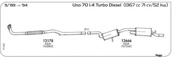 Система выпуска ОГ AKS DASIS SGFI202