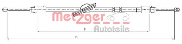 Трос, стояночная тормозная система METZGER 10.9445