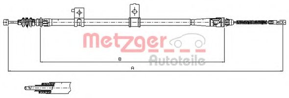 Трос, стояночная тормозная система METZGER 176032