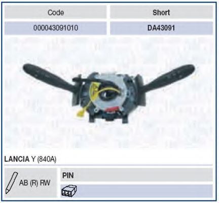 Выключатель на колонке рулевого управления MAGNETI MARELLI 43091