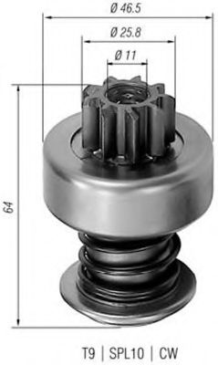 Ведущая шестерня, стартер MAGNETI MARELLI 940113020072