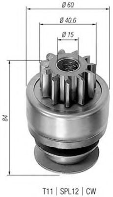 Ведущая шестерня, стартер MAGNETI MARELLI 940113020287