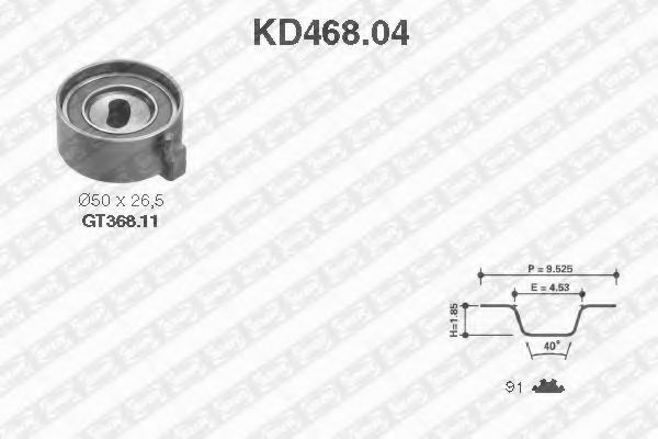 Комплект ремня ГРМ SNR KD468.04