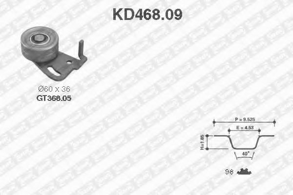 Комплект ремня ГРМ SNR KD468.09