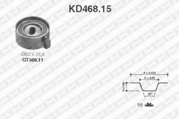 Комплект ремня ГРМ SNR KD468.15