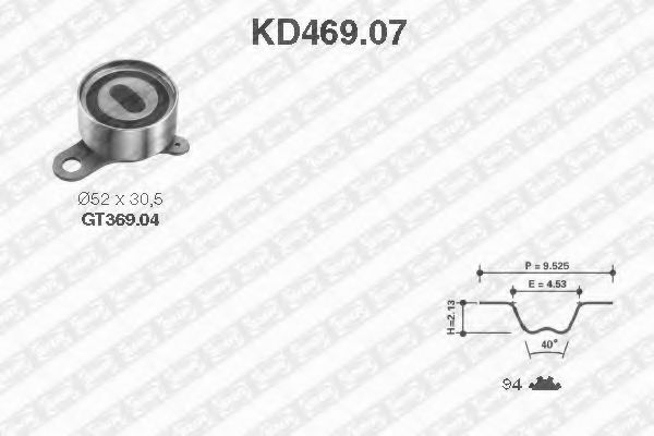 Комплект ремня ГРМ SNR KD469.07