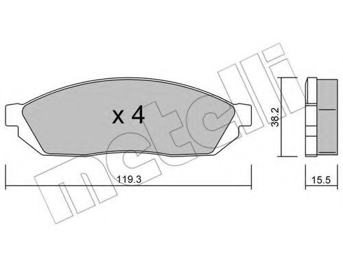 Комплект тормозных колодок, дисковый тормоз METELLI 22-0087-0